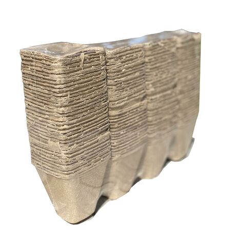 144 x 8cm Eco Square Fibre Biodegradable and Compostable Plant Pots (1/5)