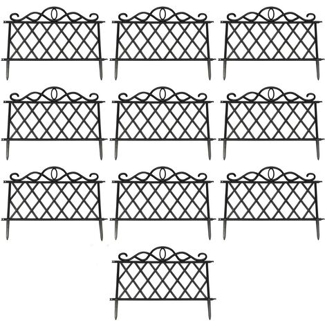 Set of 10 Plastic Lawn Edging Lattice Panels (45cm x 35cm)