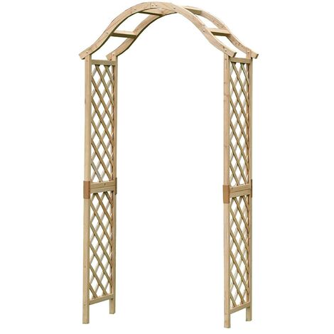 Wooden Garden Arch with Curved Top (Tan)
