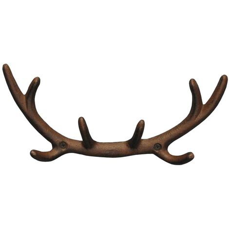 Wall-mounted Cast Iron Hanger Decorative Deer Antler Hook Rack