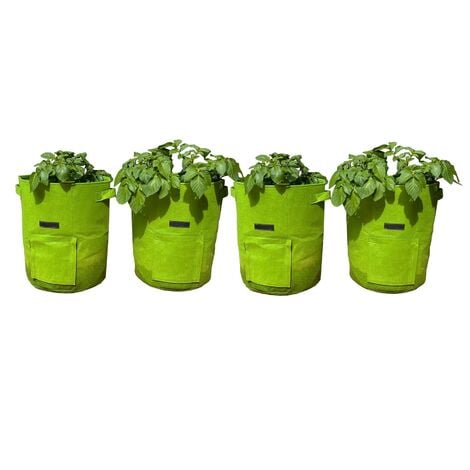 Potato Grow Bags 5 Pack 5/7/10 Gallon Vegetable Growing Bags With Handles  Breathable Non-woven Fabric Plant Grow Bag Planting Bag Containers For Ve