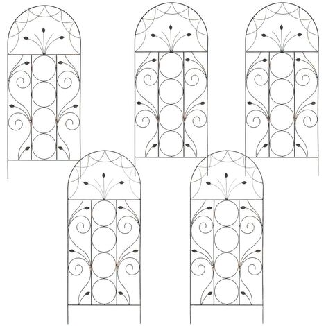 Set of 5 x Leaf Design Metal Trellis (120cm x 50cm)