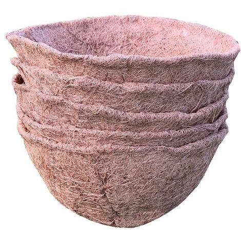 Pack of 5 Round Coco Hanging Basket Planter Liner (25cm)