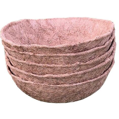 Pack of 5 Round Coco Hanging Basket Planter Liner (35cm)
