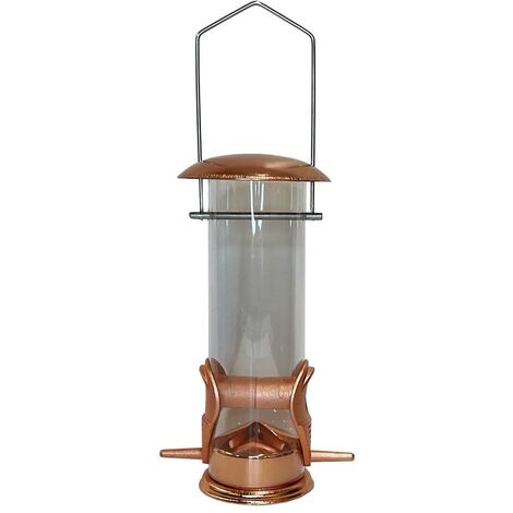 Copper Style Hanging Bird Seed Feeder with 2 Feeding Ports (1/5)