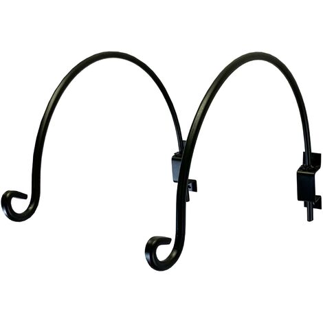 Set Of Two Adjustable Rotating Hanging Basket Bracket Hooks
