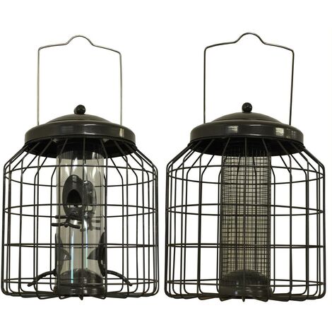 Heavy Duty Squirrel Proof Hanging Bird Seed and Nut Feeder (Set of 2)