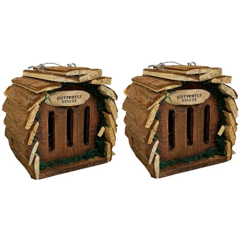 Wooden Hanging Butterfly House (Set of 2) (1/5)