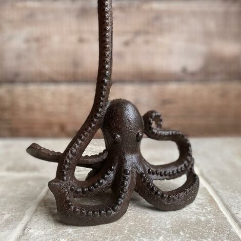 Cast Iron Octopus Wall Hook and Loo Roll Holder
