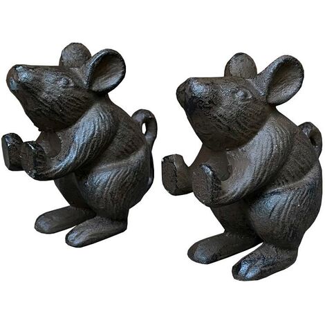 Cast Iron Decorative Mouse Doorstop (Set of 2) (1/5)