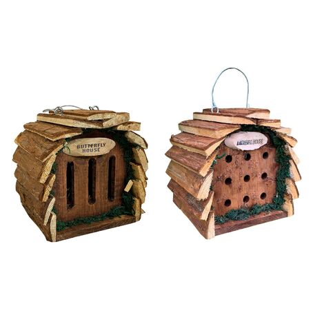 Wooden Hanging Butterfly & Ladybird House Set