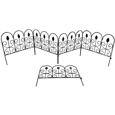 Leaf Design Steel Garden Lawn Edging (45cm x 41cm) - 5 Panels