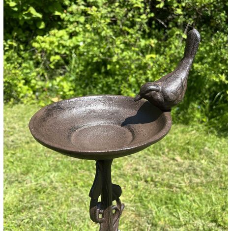 Ornate Cast Iron Bird Bath Ground Stake