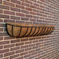 Manor Garden Black Metal Wall Basket Manger Trough Planter (120cm)