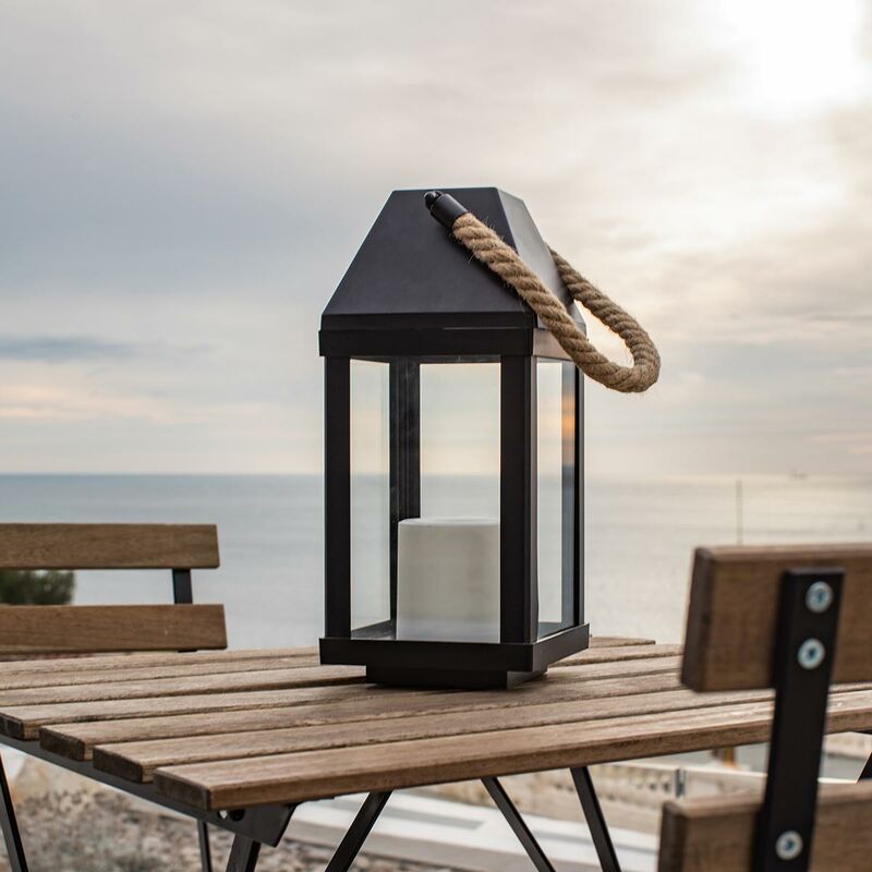 Lampada da tavolo a batteria in vetro con Timer da 6 ore e maniglia del  telecomando lanterna a LED sospesa per soggiorno in giardino