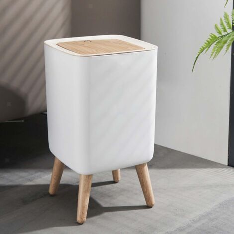 KADAX – 6L – Pattumiera con coperchio e manico, in plastica, per la raccolta dei rifiuti, rettangolare, con coperchio ribaltabile – blu