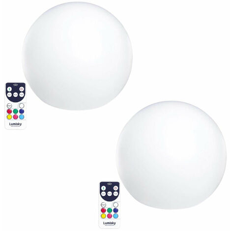 Set di 2 sfere luminose senza fili a LED galleggianti D30CM BOBBY
