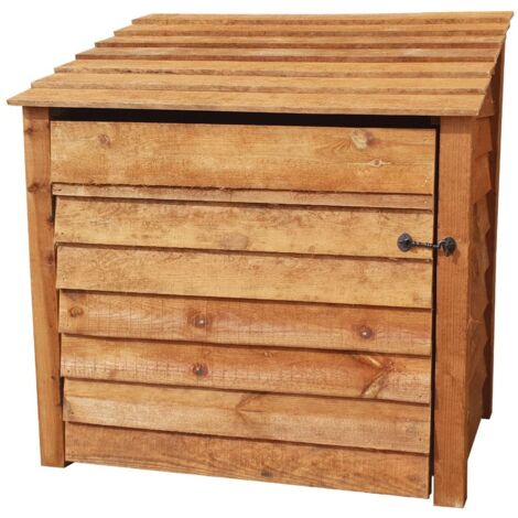 Wooden Log Store, W119xH126cm (Brown finish) With door