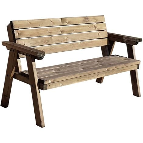 Rustic bench deals seat with back