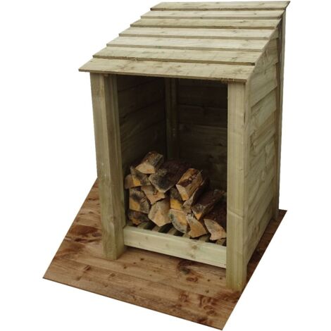Wooden log store (W-79cm, H-126cm, natural light-green finish)