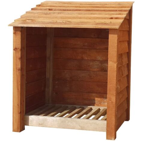 Wooden Log Store, W99xH126cm (Brown finish)