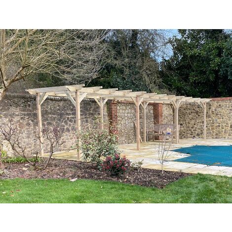 Kensington Wooden Garden Pergola Kit,   1.8m  x  1.8m , (4 uprights) Light green