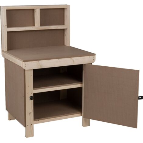 Wooden MDF Top Workbench With Lockable Cupboard (V.9) (H-90cm, D-70cm ...