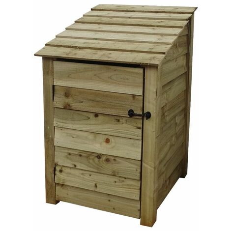 Wooden log store, with door (W-79cm, H-126cm, natural light-green finish)