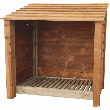 Wooden Log Store, W119xH126cm (Brown finish)