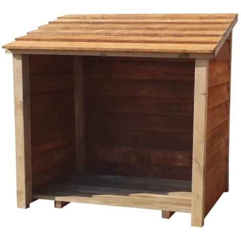 Wooden Log Store (W-119cm, H-118cm, D-71cm) (Brown finish)