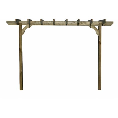Chamfered Single Beam Pergola, Plant Climbing Arbour, 3m (2 Uprights), Light green (1/4)