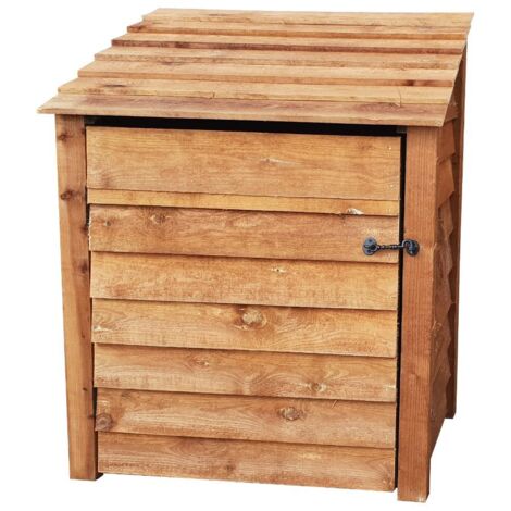 Wooden log store, with door (W-79cm, H-126cm, brown finish)