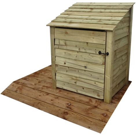 Wooden Log Store, W99xH126cm (Light green, natural finish) With doors