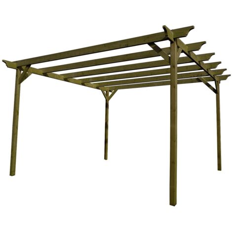 Champion Wooden Garden Pergola Kit, 4.2m x 4.8m , (4 uprights) Light green