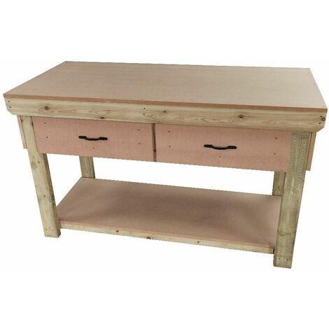 Wooden MDF Top Workbench With Drawers (V1), 4ft (120cm)