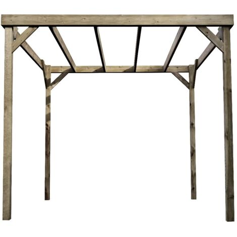 Box pergola, wooden diy kit , 2.4m x 2.4m (Rustic brown finish)