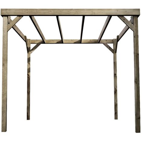 Box pergola, wooden diy kit , 3.6m x 4.8m (Rustic brown finish)