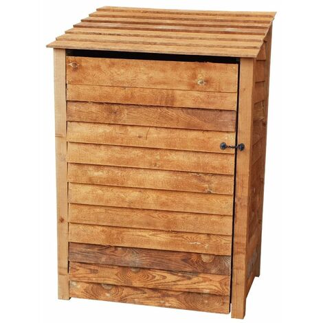 Wooden Log Store, W119xH180cm (Brown finish) With door