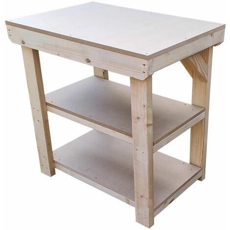 Wooden 18mm MDF Top Workbench (Clearance range), 4ft (120cm) Double shelf
