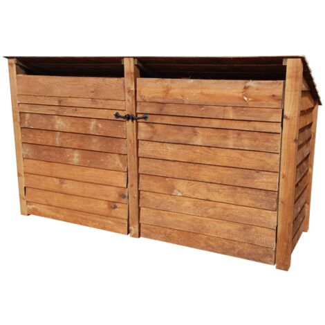 Wooden Log Store Reverse Roof, W227xH126cm (Brown finish) With doors