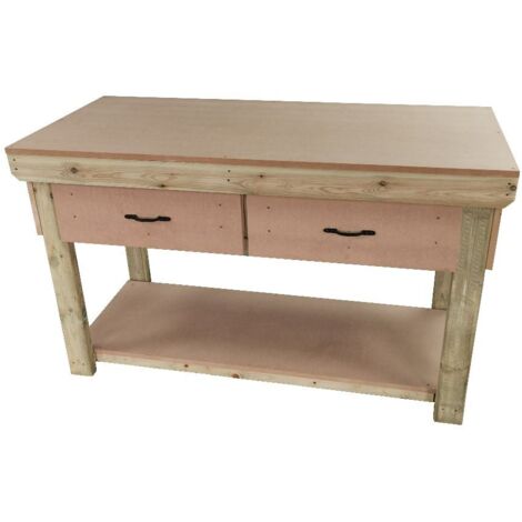 Wooden MDF Top Workbench With Drawers (V1), 5ft (150cm)