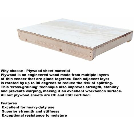 Kiln-dry Wooden Workbench With 10cm Rear And Side MDF Upstands - 4Ft to 8Ft - Heavy Duty-4ft-Single Shelf-With Side Upstand-Standard Legs-18mm plywood sheet material