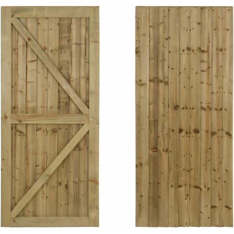 Featheredge wooden garden and side gates, fully framed and capped (v2)(H-1500, W-1425, natural (light green) finish)