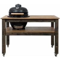 Grill Table with Wheels, BBQ Kitchen Space for Kamado Joe Big 3 (L-160cm W-90cm H-88cm)