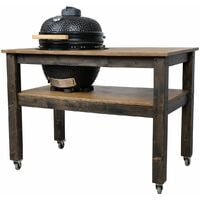 Grill Table with Wheels, BBQ Kitchen Space for Kamado Bono Limited (L-160cm W-90cm H-88cm)