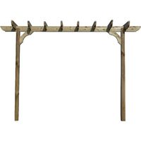 Corbel Single Beam Pergola, Plant Climbing Arbour, 2.4m (2 Uprights), (3 row kit), Rustic Brown