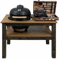 Grill Table, BBQ Kitchen Space for Kamado Green Egg Large (L-120cm W-80cm H-88cm)