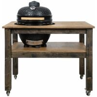 Grill Table with Wheels, BBQ Kitchen Space for Kamado Bono Media (L-120cm W-80cm H-88cm)