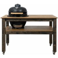 Grill Table with Wheels, BBQ Kitchen Space for Kamado Joe Classic 3 (L-160cm W-90cm H-88cm)
