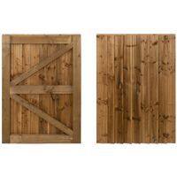 Featheredge wooden garden and side gates, fully framed and capped (v2)(H-1200, W-1175, brown finish)